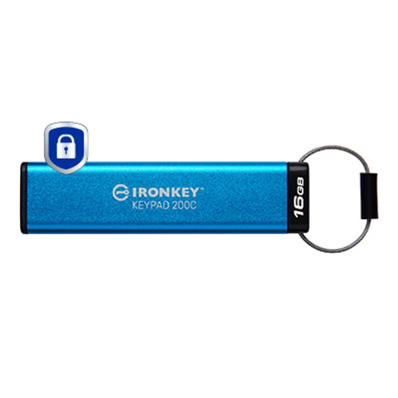 Kingston IronKey Keypad 200C 16GB USB-C 3.2 Gen 1 USB stick Blå