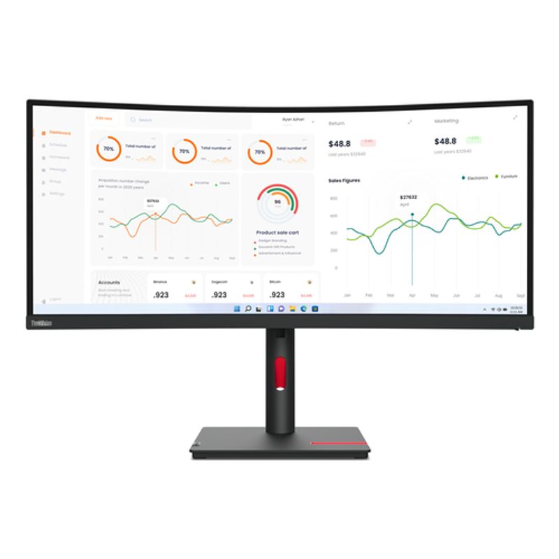 Lenovo ThinkVision T34w-30 34 VA 3440 x 1440 (UltraWide) HDMI DisplayPort USB-C