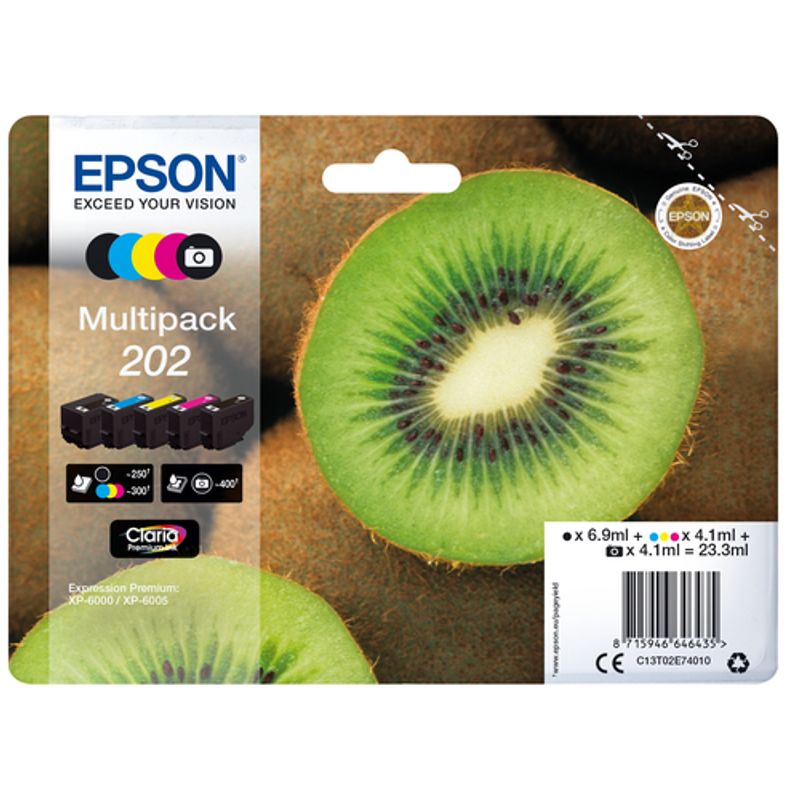 Epson 202 Multipack Sort Gul Cyan Magenta Foto-sort