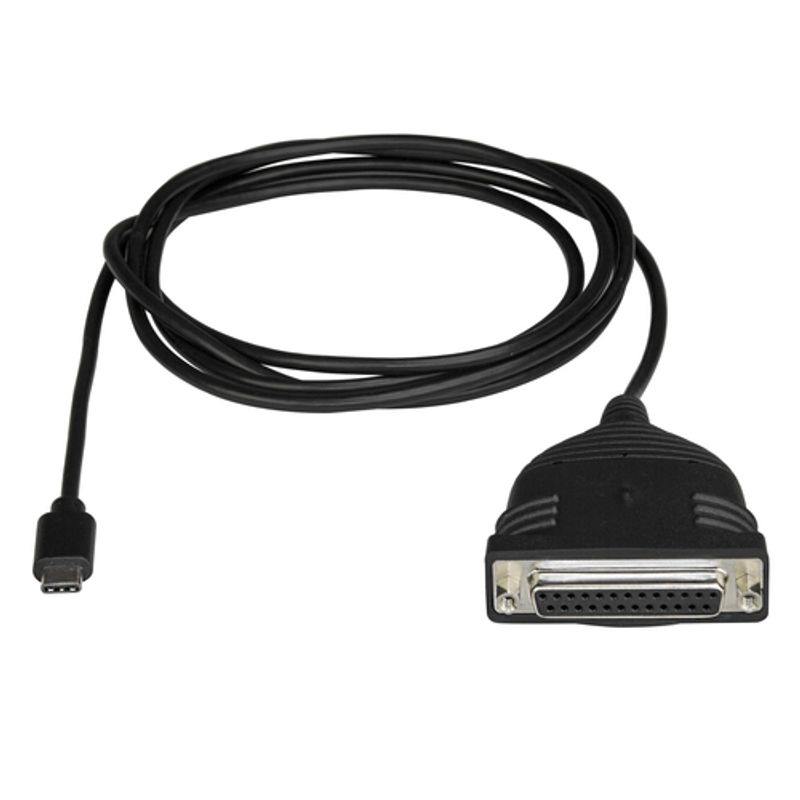 StarTech.com USB C to Parallel Printer Cable - DB25 Female Port for IEEE1284 Printers - Bus Powered - Printer Cable Adapter - USB to DB25 (ICUSBCPLLD25) USB / parallelkabel 183cm Sort