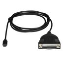 StarTech.com USB C to Parallel Printer Cable - DB25 Female Port for IEEE1284 Printers - Bus Powered - Printer Cable Adapter - USB to DB25 (ICUSBCPLLD25) USB / parallelkabel 183cm Sort – billede 1