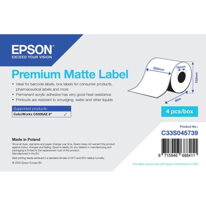 Epson Premium Fortløbende mærkater (20,3 cm x 60 m) 4rulle(r)