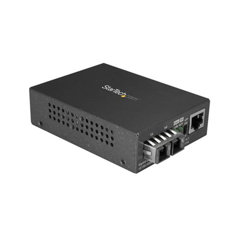 StarTech.com Multimode SC Fiber Media Converter - 1000BASE-SX Fiber Optic to Copper Bridge - Network - 550m Fibermedieomformer Ethernet Fast Ethernet