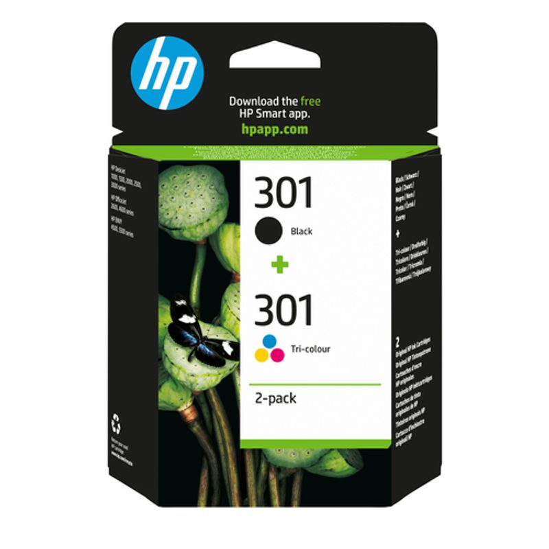HP 301 2-pack Black/Tri-color Original Ink Cartrid