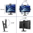 PHILIPS 23.8inch 1920x1080 120Hz IPS Flat H/A 150 MM SoftBlue Technology Smart Link Sync Second Screen Harmony TUV EyeSafe USB – billede 3