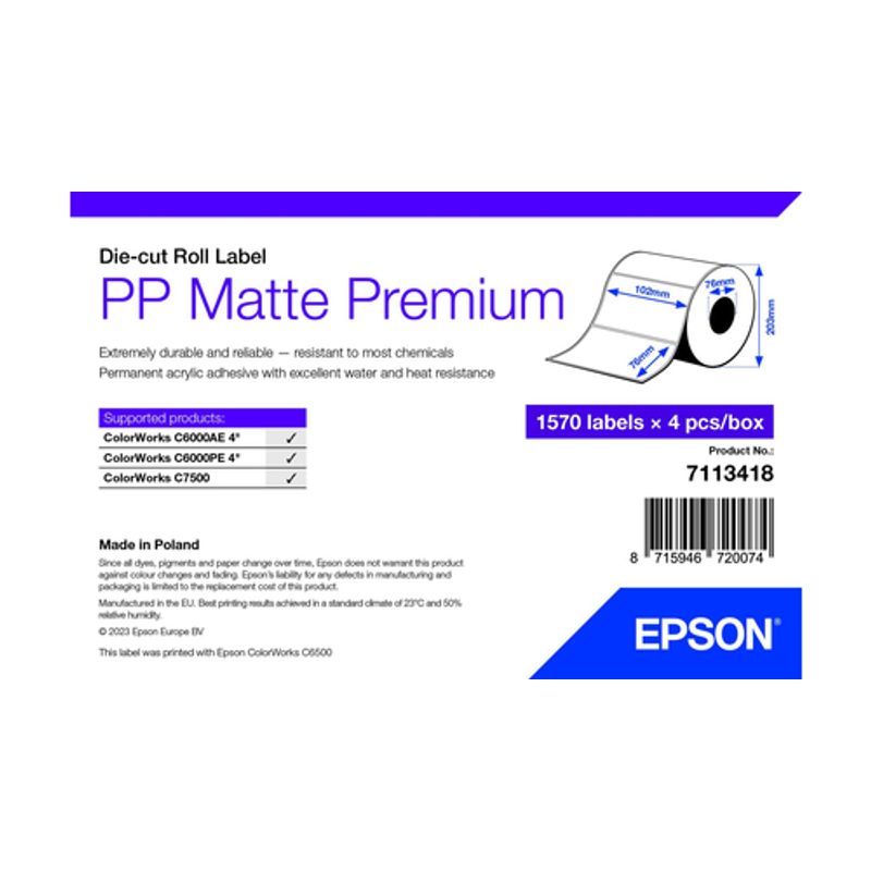 Epson Premium Pressestempel skæreetikette 102 x 76 mm 6280etikette(r)