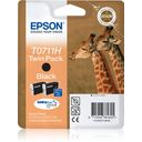 Epson T0711 Twin Pack Sort Blæk C13T07114H10 – billede 1