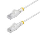 StarTech.com 2.5m White Slim CAT6 Ethernet Cable, Snagless, 28AWG, LSZH CAT 5/5e/6 Ikke afskærmet parsnoet (UTP) 2.5m Patchkabel Hvid – billede 1