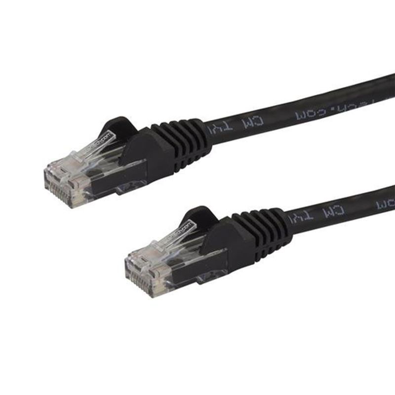 StarTech.com 1.5m CAT6 Cable - Black Snagless CAT 6 Wire - 100W RJ45 UTP 650MHz Category 6 Network Patch Cord UL/TIA (N6PATC150CMBK) CAT 6 Ikke afskærmet parsnoet (UTP) 1.5m Patchkabel Sort