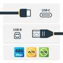 StarTech.com USB C to USB B Printer Cable - 1.6 ft / 0.5m - USB C Printer Cable - USB C to USB B Cable - USB Type C to Type B (USB2CB50CM) USB Type-C kabel 50cm Sort – billede 2