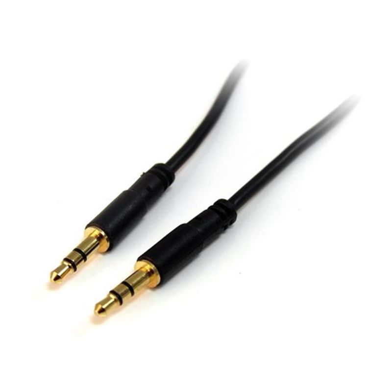 StarTech.com 6 ft Slim 3.5mm Stereo Audio Cable - M/M - 3.5mm Male to Male Audio Cable for your Smartphone, Tablet or MP3 Player (MU6MMS) Audiokabel 1.8m Sort