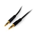 StarTech.com 6 ft Slim 3.5mm Stereo Audio Cable - M/M - 3.5mm Male to Male Audio Cable for your Smartphone, Tablet or MP3 Player (MU6MMS) Audiokabel 1.8m Sort – billede 1