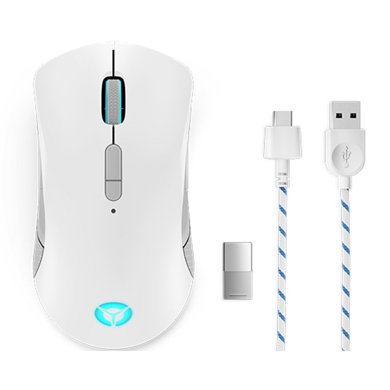Lenovo Legion M600 Gaming Mouse Optisk Trådløs Kabling Grå Hvid
