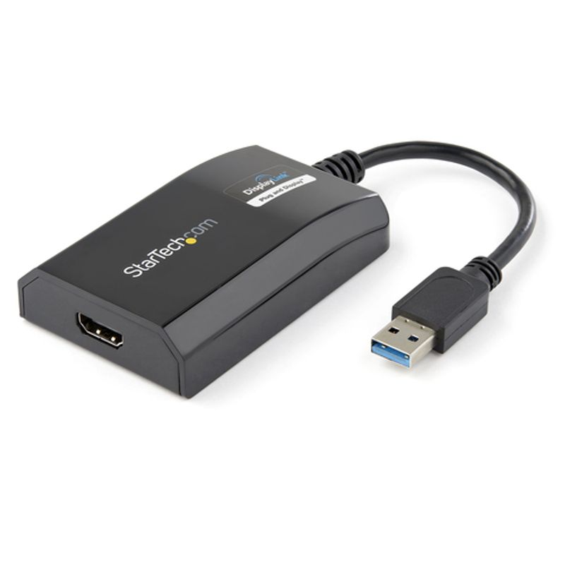 StarTech.com USB 3.0 to HDMI External Video Card Adapter - DisplayLink Certified - 1920x1200 - MultiMonitor Graphics Adapter - Supports Mac & Windows (USB32HDPRO) Videoadapterkabel 16cm Sort