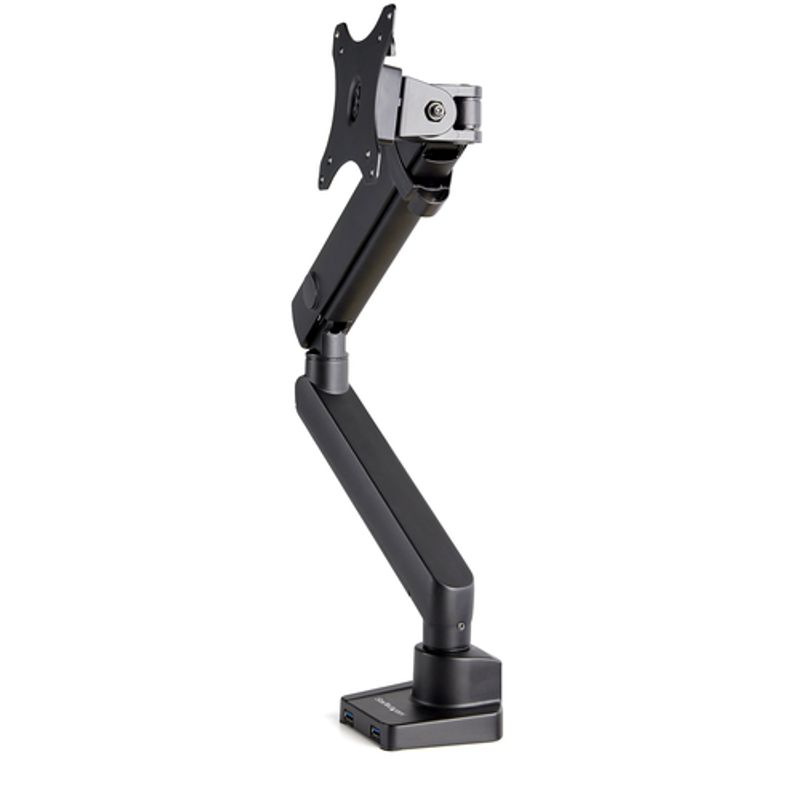 StarTech.com Desk Mount Monitor Arm with 2x USB 3.0 ports, Slim Full Motion Adjustable Single Monitor VESA Mount up to 17.6lbs (8kg) Display, Ergonomic Articulating Arm, Desk Clamp/Grommet - One-touch Adjustment (ARMSLIM2USB3) Monteringssæt LCD-display/ku