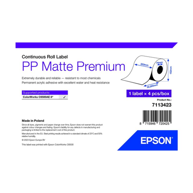 Epson Premium Fortløbende mærkater Roll A4 (21 cm x 55 m) 4rulle(r)