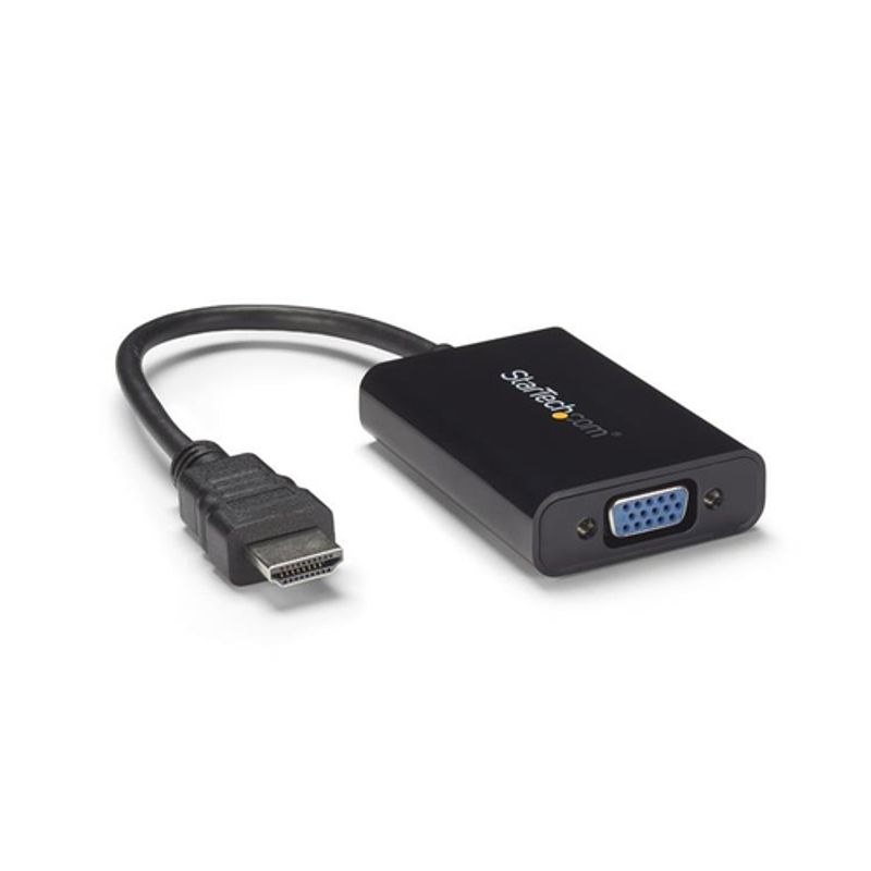 StarTech.com HDMI to VGA Video Adapter Converter with Audio for Desktop PC / Laptop / Ultrabook - 1920x1080 Videoadapter 25cm Sort