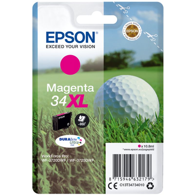Epson 34XL Magenta 950 sider Blæk C13T34734010