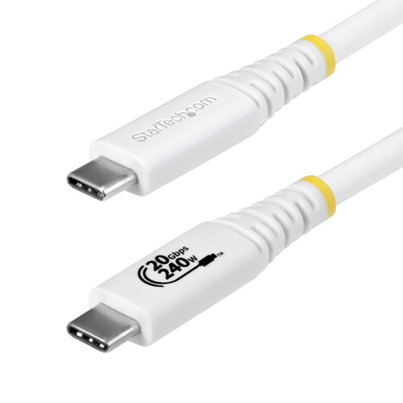 STARTECH.COM 2m USB4 Kabel 20Gbps USB-IF-zertifiziertes USB-C Kabel 240W PD EPR 4K 120Hz DP 2.1 TPE-Mantel Weiss
