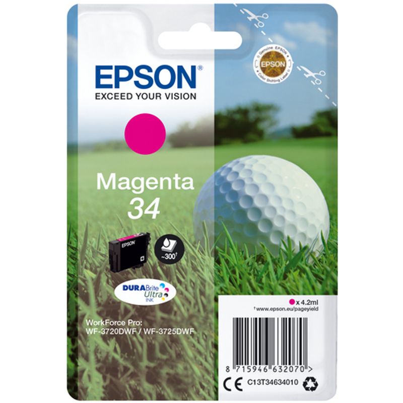 Epson 34 Magenta Blæk C13T34634020