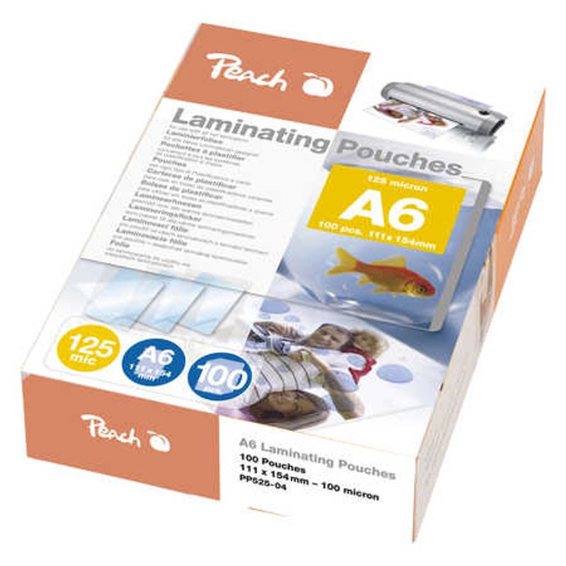 Peach Laminerings poser A6 (105 x 148 mm) Blank PP525-04