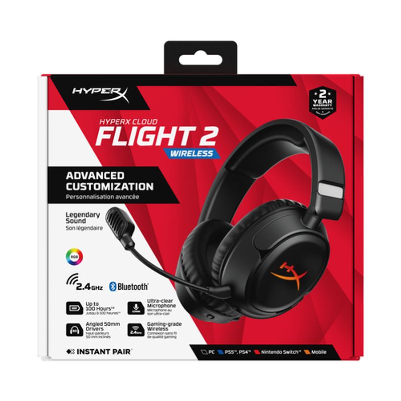 Alowwed----HyperX Flight 2 langattomat pelikuulokkeet, musta