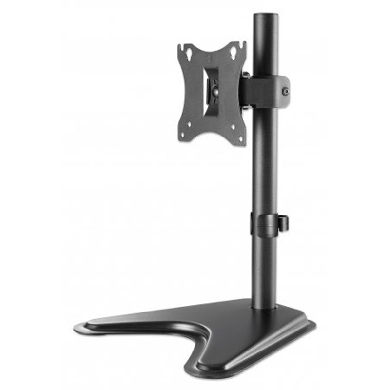 Manhattan TV & Monitor Mount, Desk, Tilt/Swivel/Rotation, 1 screen, Screen Sizes 10-27, Black, Stand Assembly, VESA 75x75 to 100x100mm, Max 7kg, Lifetime Warranty Stativ LCD display 17-27