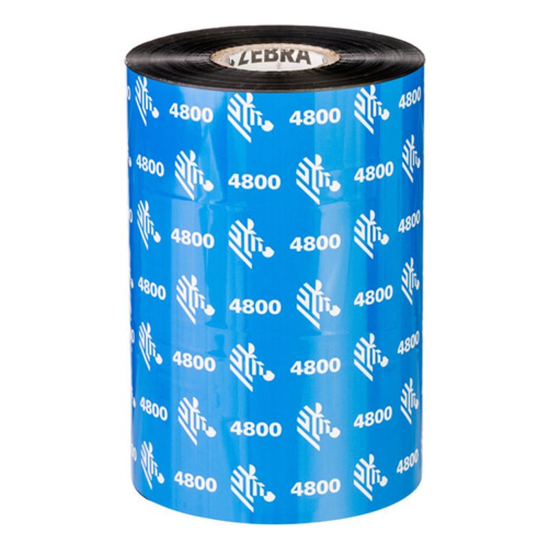 Zebra 4800 Resin Farvebånd refill (termisk overføring) Sort 04800BK15645