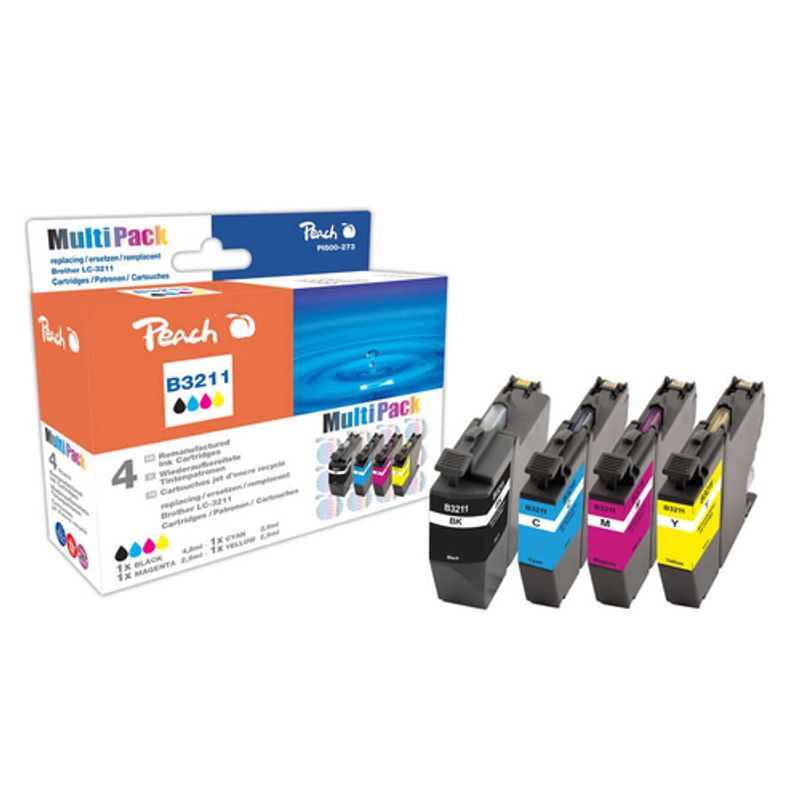 Peach PI500-273 Sort, Cyan, Magenta, Gul 220 sider Blæk