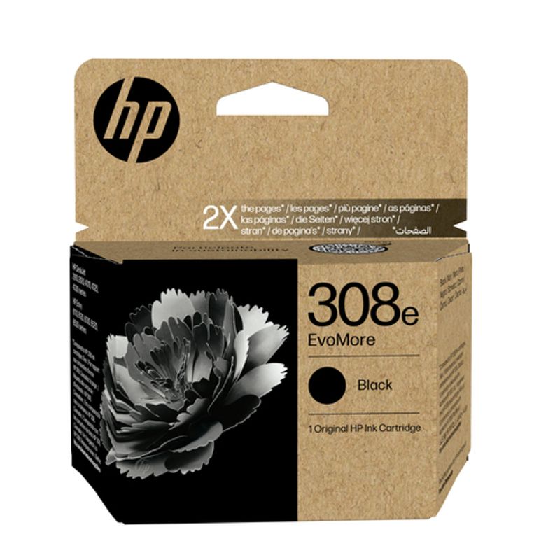 HP 308e EvoMore Black Original Sort 320 sider Blæk
