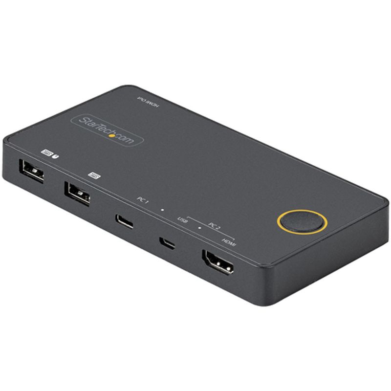 StarTech.com 2 Port Hybrid USB-A HDMI & USB-C KVM , Single 4K 60Hz HDMI 2.0 Monitor, Compact Desktop and/or Laptop HDMI KVM , USB Bus Powered, Thunderbolt 3 Compatible - 2 Port HDMI KVM (SV221HUC4K) KVM / audio-switch Desktop