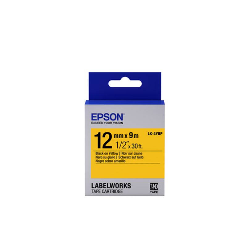Epson LK-4YBP Mærkattape (1,2 cm x 9 m) 1kassette(r) C53S654008
