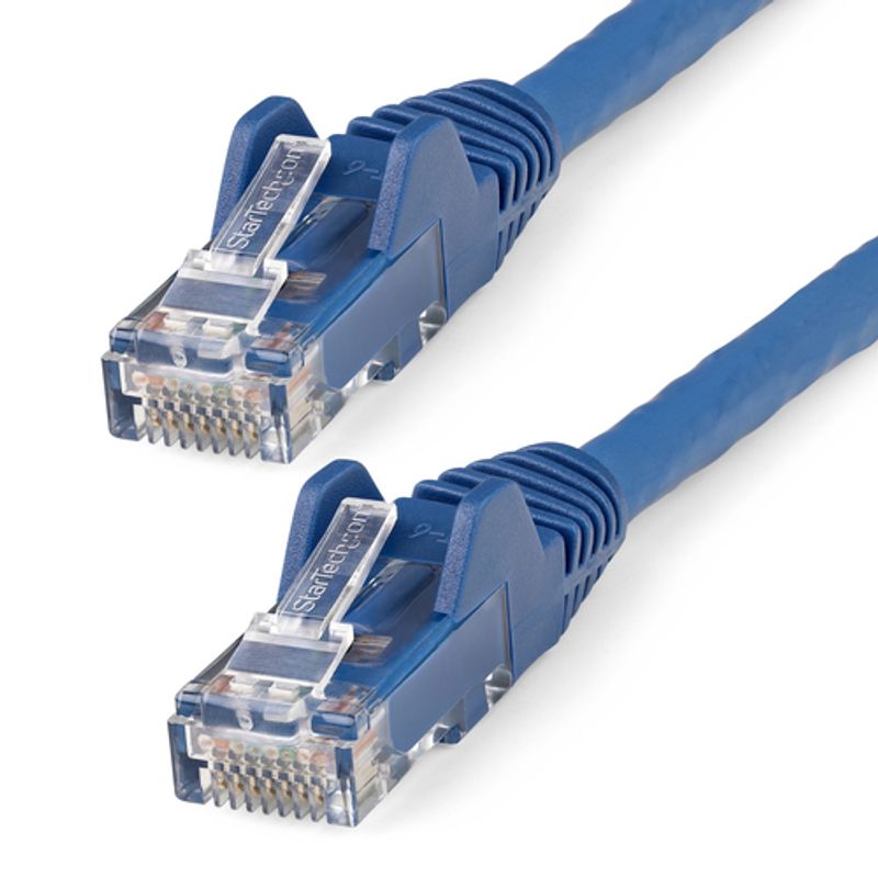 StarTech.com 15m LSZH CAT6 Cable, 10 Snagless RJ45 100W Network Patch Cord Strain Relief, CAT 6 10GbE UTP, Blue, Individually Tested/ETL, Low Smoke Zero Halogen - Category 6 - 24AWG (N6LPATCH15MBL) CAT 6 Ikke afskærmet parsnoet (UTP) 15m Patchkabel Blå