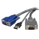 StarTech.com 6 ft Ultra-Thin USB VGA 2-in-1 KVM Cable (SVUSBVGA6) Kabel til tastatur / video / mus (KVM) – billede 1