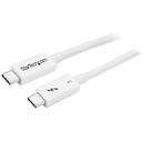 StarTech.com 40Gbps Thunderbolt 3 Cable - 1.6ft/0.5m - White - 5k 60Hz/4k 60Hz - Certified TB3 USB-C Charger Cord w/ 100W Power Delivery (TBLT34MM50CW) Thunderbolt kabel 50cm – billede 1
