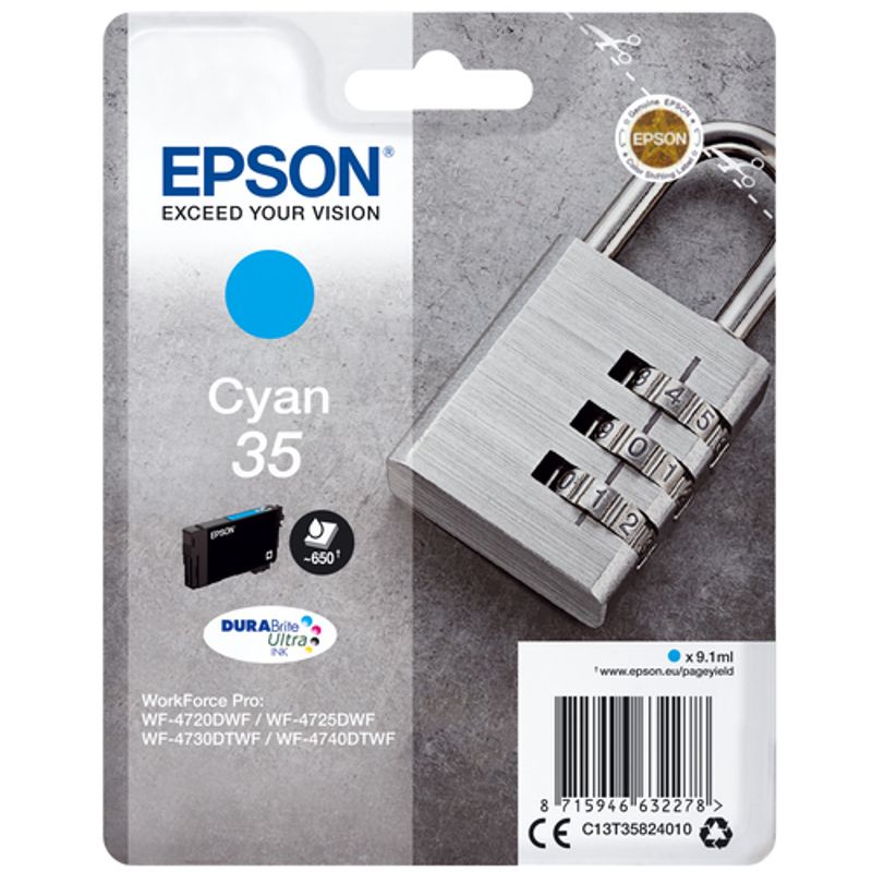 Epson 35 Cyan 650 sider Blæk C13T35824010
