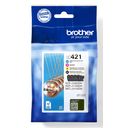 Brother LC 421 Sort Gul Cyan Magenta 200 sider Blæk – billede 1