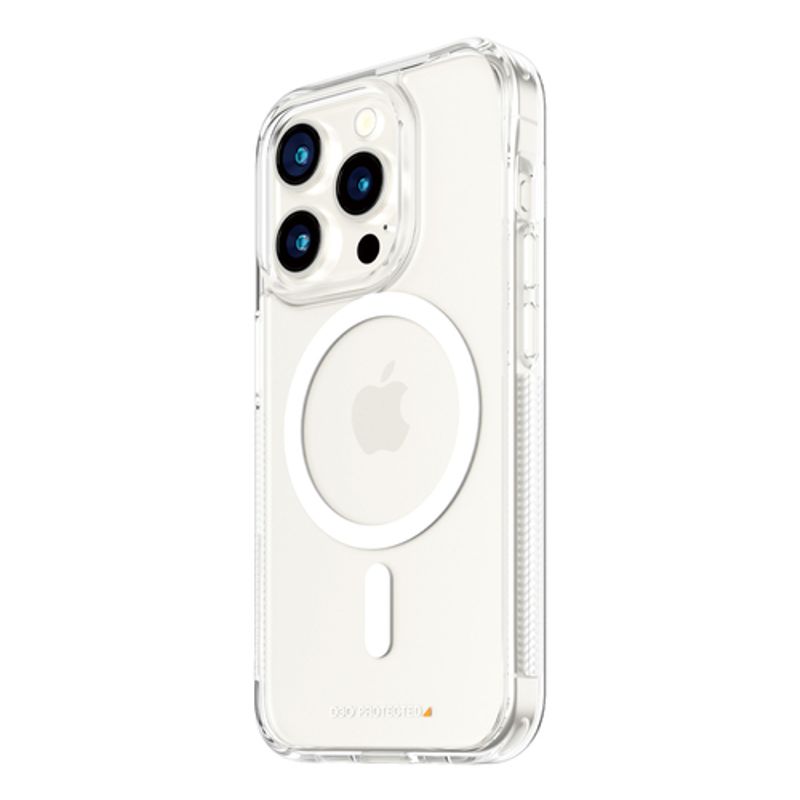 PanzerGlass HardCase Transparent w. White MagSafe & D3O iPhone 15 Pro Beskyttelsescover Transparent Apple iPhone 15 Pro