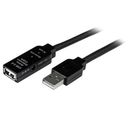 StarTech.com 20m USB 2.0 Active Extension Cable - M/F - USB extension cable - USB (M) to USB (F) - USB 2.0 - 66 ft - active - black - USB2AAEXT20M USB forlængerkabel 20m Sort – billede 1