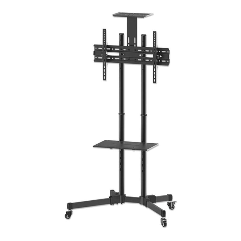 Manhattan Monitor/LFD Trolley Stand, 1 screen, 37-70, Vesa 200x200 to 600x400mm, Max 50kg, Black, Box Vogn med hjul LCD/plasmapanel/AV-system/kamera 37-70