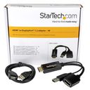 StarTech.com 4K 30Hz HDMI to DisplayPort Video Adapter w/ USB Power - 6 in - HDMI 1.4 (Male) to DP 1.2 (Female) Active Monitor Converter (HD2DP) Videoadapterkabel 25.5cm Sort – billede 6