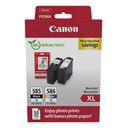 Canon PG 585XL/CL-586XL Photo Value Pack Sort Farve (cyan, magenta, gul) Blækpatron/papirsæt – billede 1