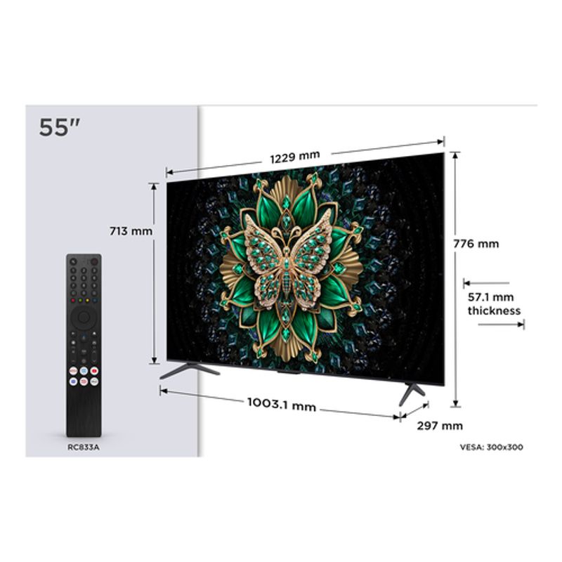 TCL 55C69K 55 4K UHD (2160p) Børstet metal
