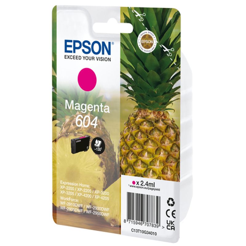 Epson 604 Magenta 130 sider Blæk C13T10G34020