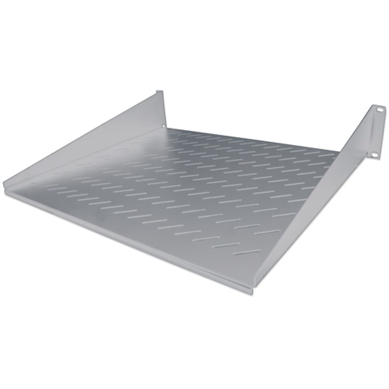 Intellinet 19 Cantilever Shelf, 2U, 2-Point Front Mount, 250mm Depth, Grey Rackhylde Grå