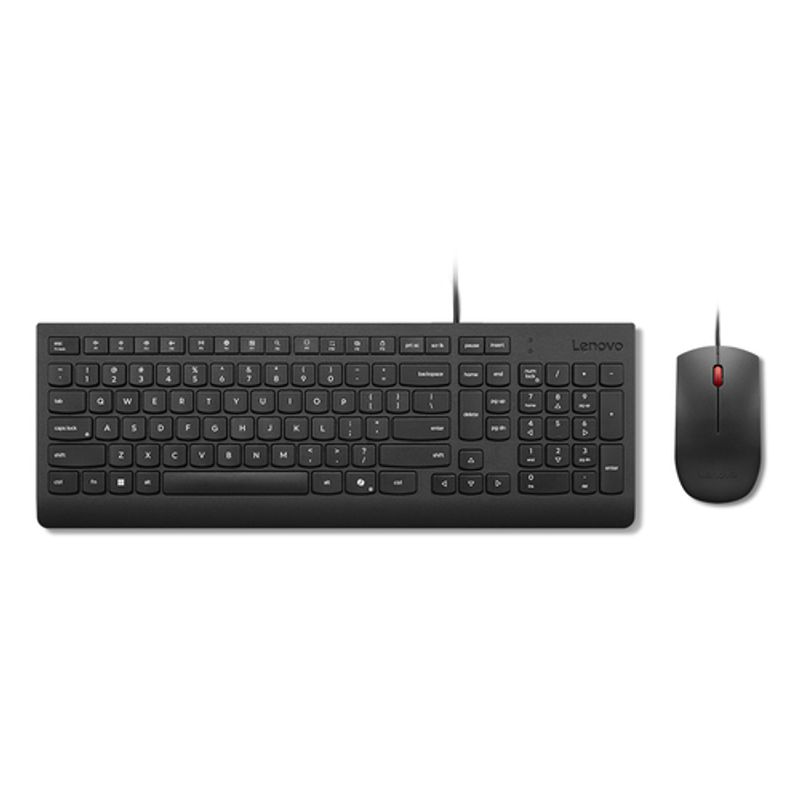 Lenovo Essential Wired Combo Sæt med mus og tastatur Kablet USA med Euro-symbol