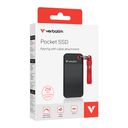 VERBATIM USB 3.2 Gen 2 256GB Pocket SSD, Black/Red – billede 6