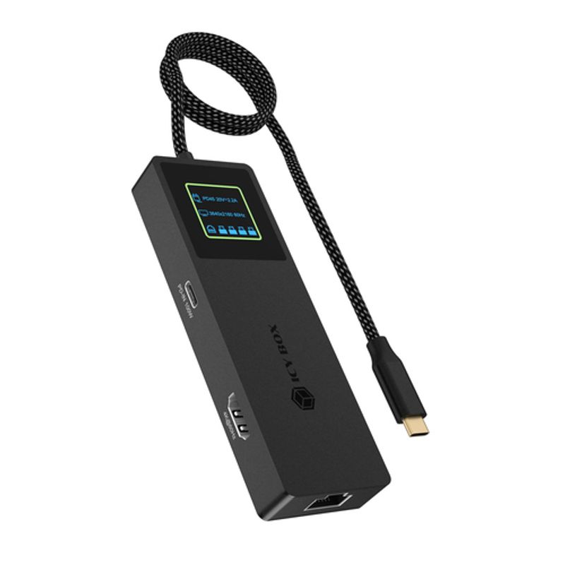 Raidsonic ICY BOX Spade Dock 4038, 7-in-1 DockingStation mit LCD-Display