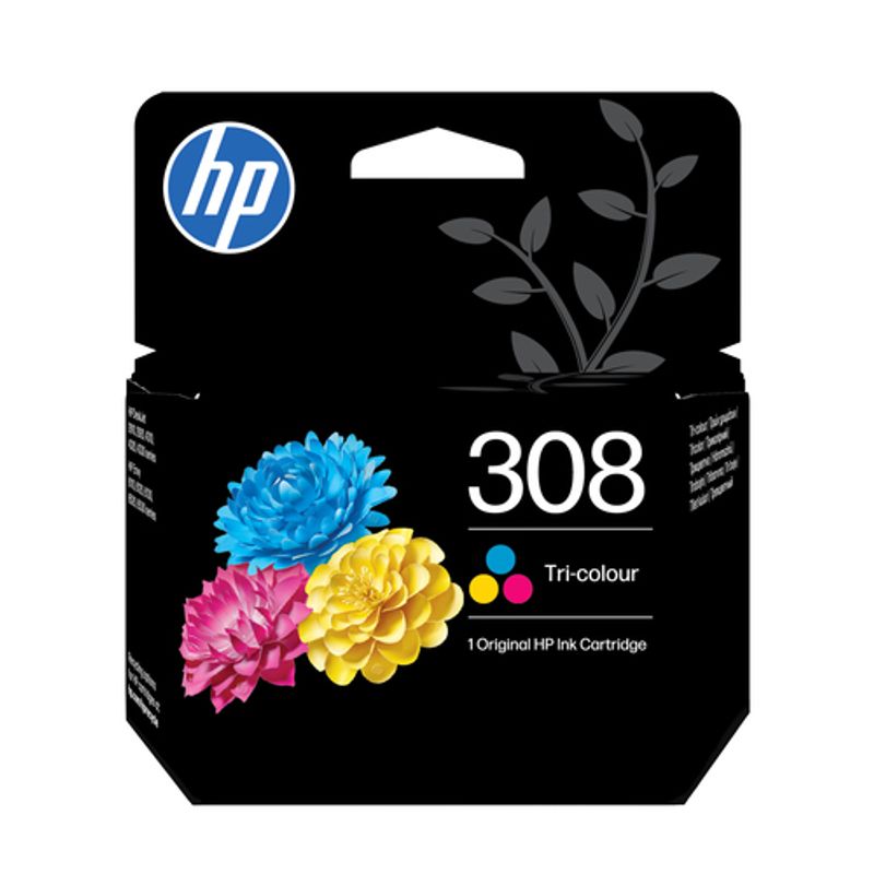 HP 308 Black/Tri-Color Original Ink Cartridge Comb